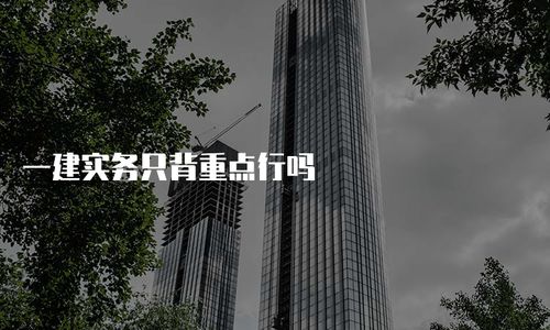 一建實務只背重點行嗎